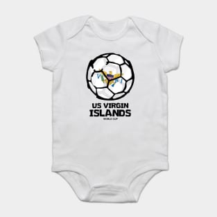 US Virgin Islands Football Country Flag Baby Bodysuit